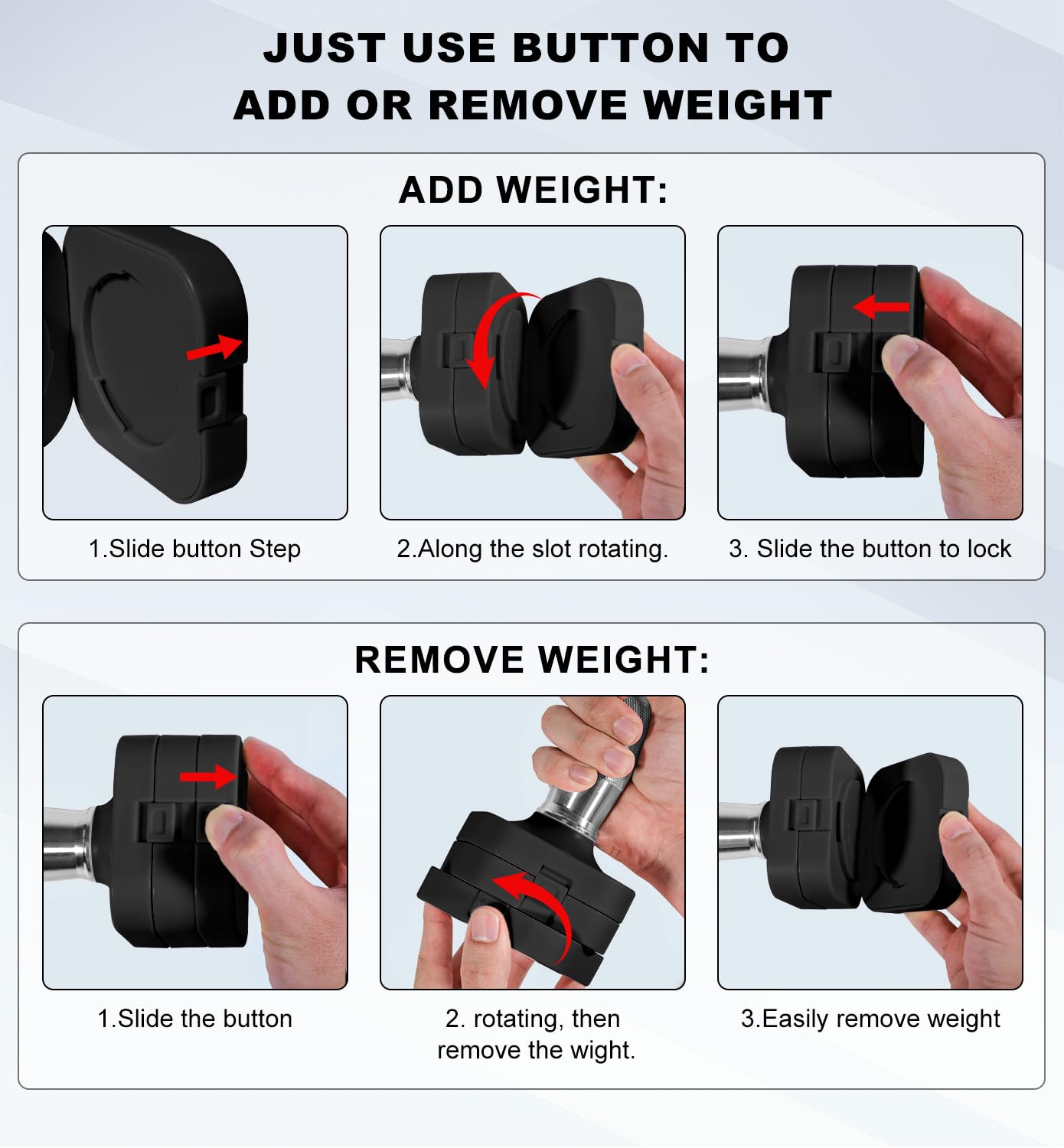 Set di manubri Regolabili da 10 kg, 4 in 1 Set di Pesi Liberi per Donne e Uomini, Allenamento in Palestra a casa per l'allenamento della Forza