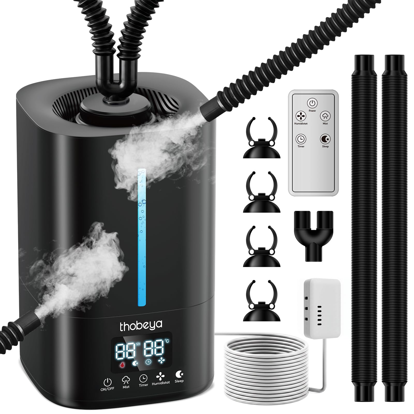 Photo 1 of 1.32 Gal / 5L Reptile Fogger Humidifier, with Remote & Timer, with Precise Humidity Control, Terrarium Humidifier Suitable for indoor Plants, Grow Tent, Greenhouse, Reptiles & Amphibians (Dual Hose)