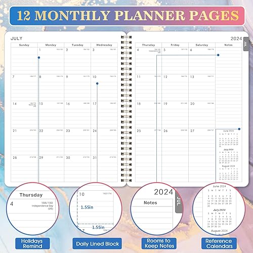 Miniatura 4 de Agenda 2024  Agenda 2024, enero a diciembre, 8 x 10 pulgadas, agenda 2024 semanal y mensual, calendario 2024 planificador de 12 meses