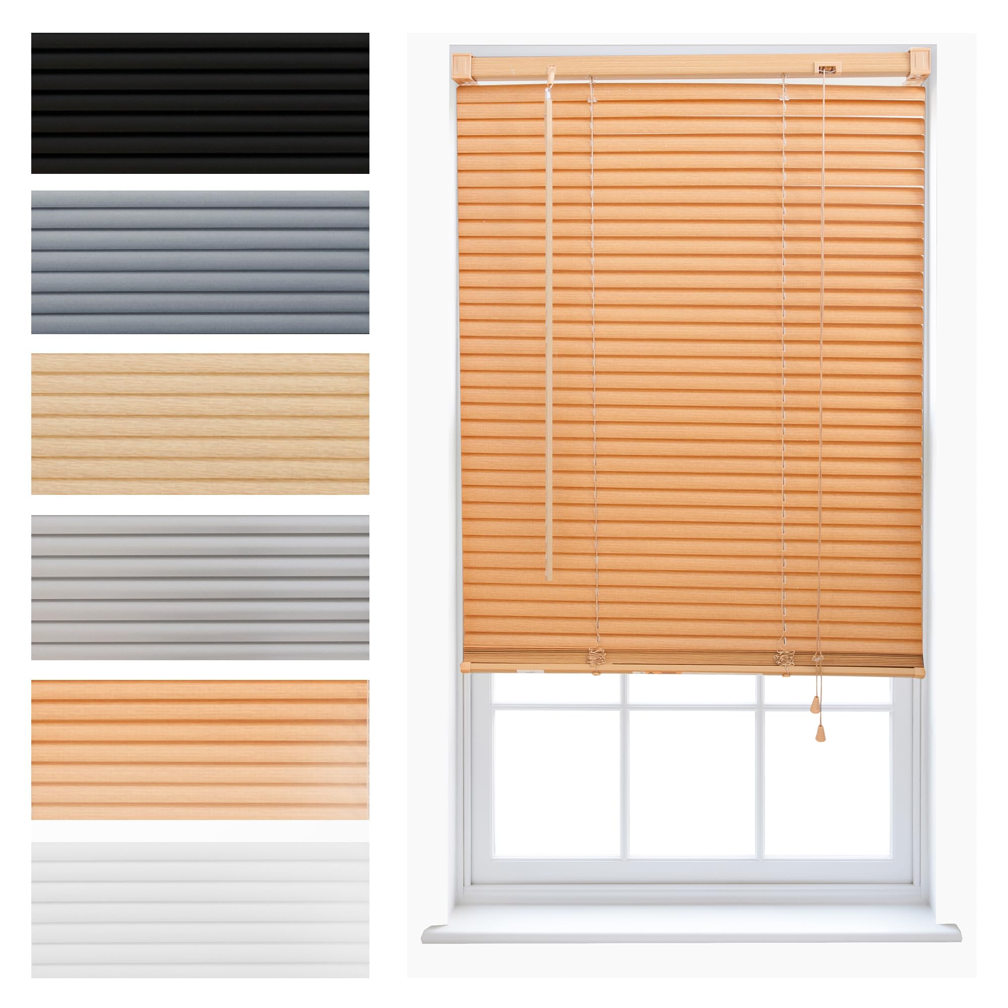 Furnished Made To Measure Teak Pvc Venetian Blind25mm Slats Blind For Windows And Doors  (W)45Cm (L)150Cm from B&Q