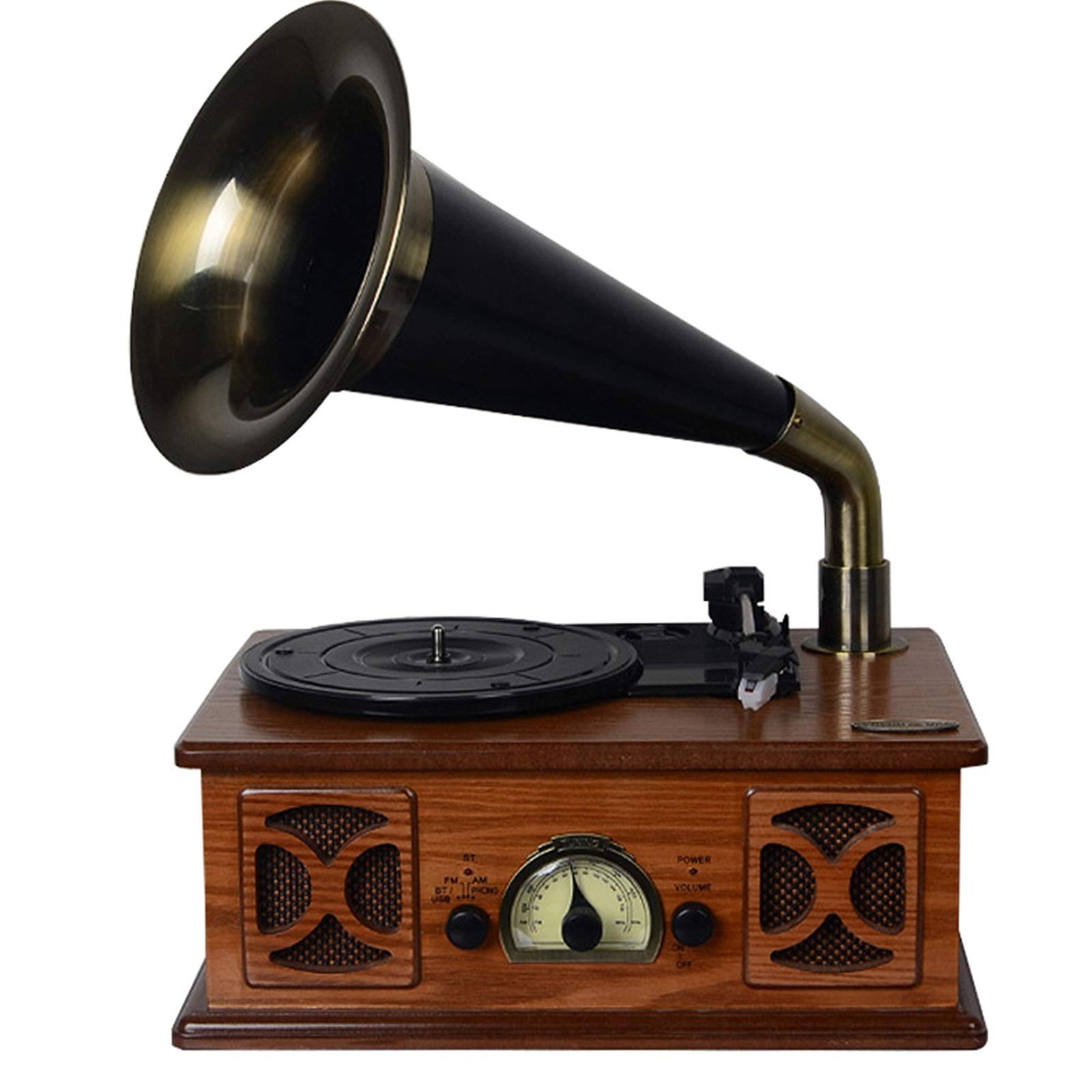 Giradischi fonografico con Altoparlanti Stereo, Giradischi Bluetooth, Supporta Uscita RAC, Riproduzione USB e Riproduzione Vinile Adatto per Decorazioni retrò in Soggiorno