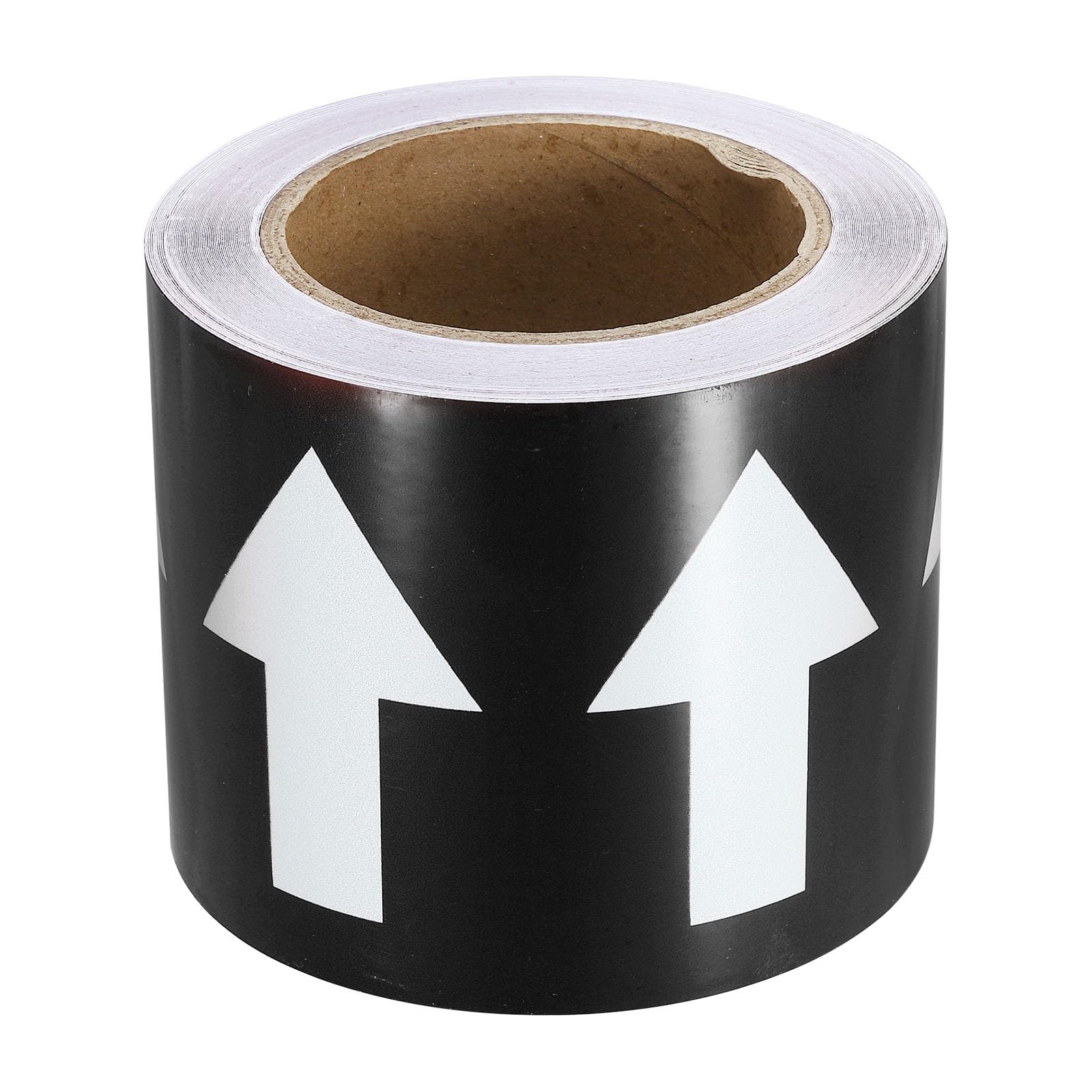 PATIKIL Directional Flow Arrow Tape 4" x65', Adhesive Pipe Identification Marking Stickers for Pipe Flow Labeling, White on Black