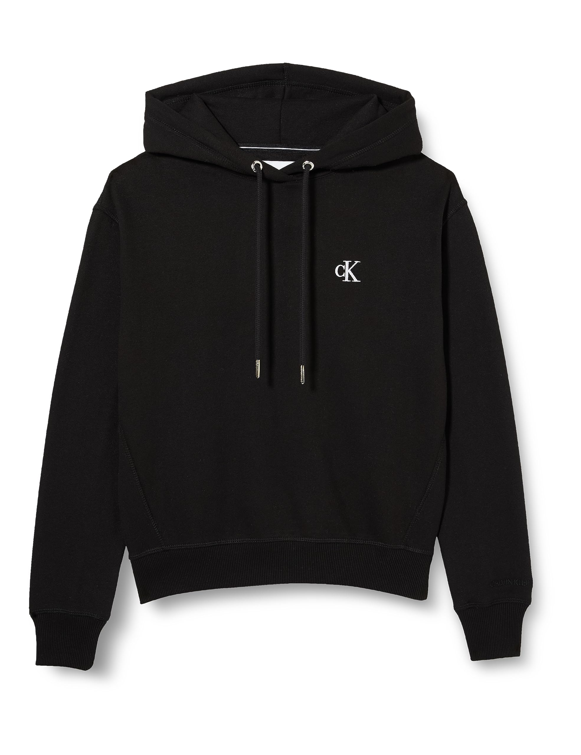 Calvin Klein Jeans Sweat Femme Ck Embroidery Avec Capuche, Noir (Ck Black), M