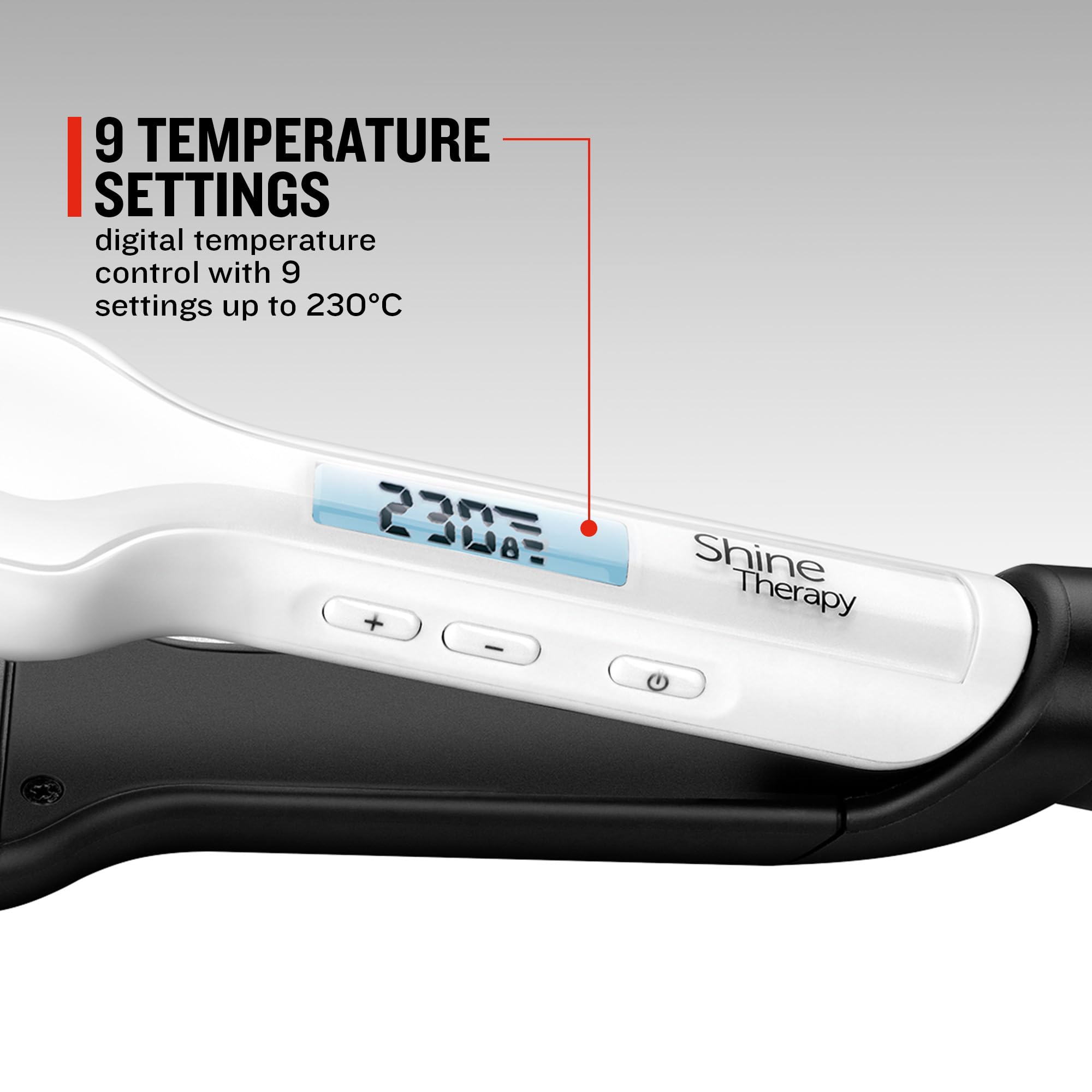 Remington Shine Therapy S8550 - Piastra lisciante per capelli larga (45 mm), con rivestimento in ceramica avanzata infusa con olio di argan marocchino per una scorrevolezza liscia e liscia, 9