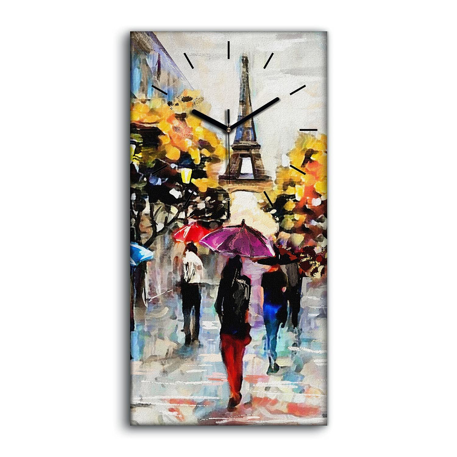 Horloge sur Toile Silencieuse sans Tic-Tac pour Chambre - Déco Paris 30x60