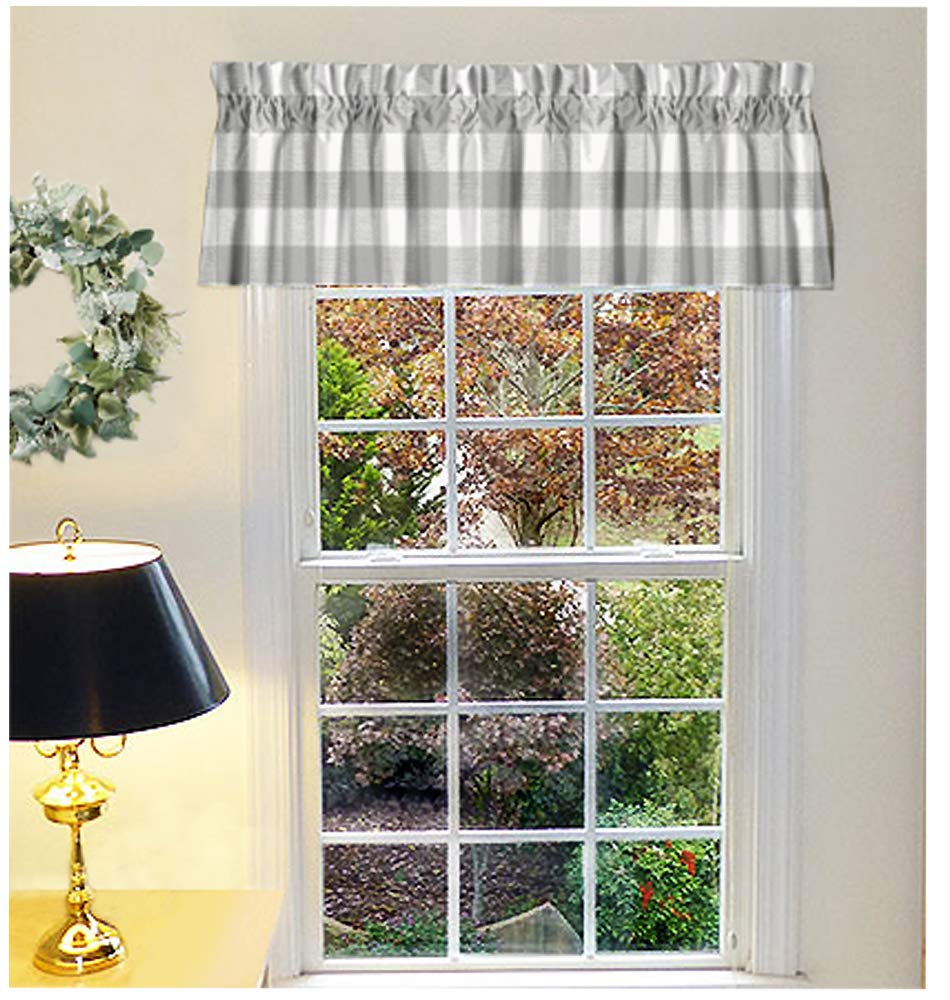 Gray Curtains, Buffalo Plaid Curtains, Grey Checkered