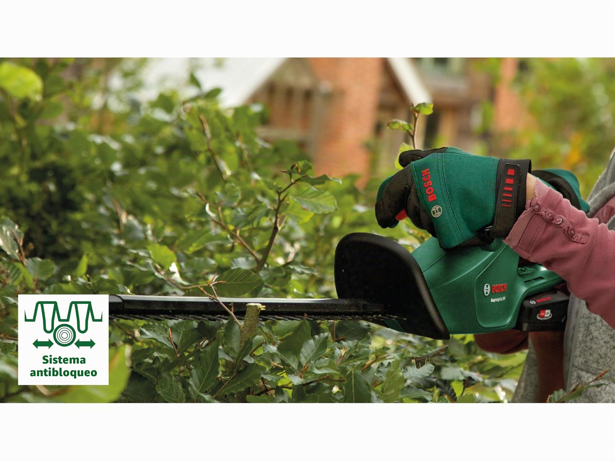 Bosch Tijeras Cortasetos a batería EasyHedgeCut 18-45 (1 batería de 2,0 Ah, Sistema de 18 voltios, Longitud de la Cuchilla de 45 cm, Embalaje en Caja)