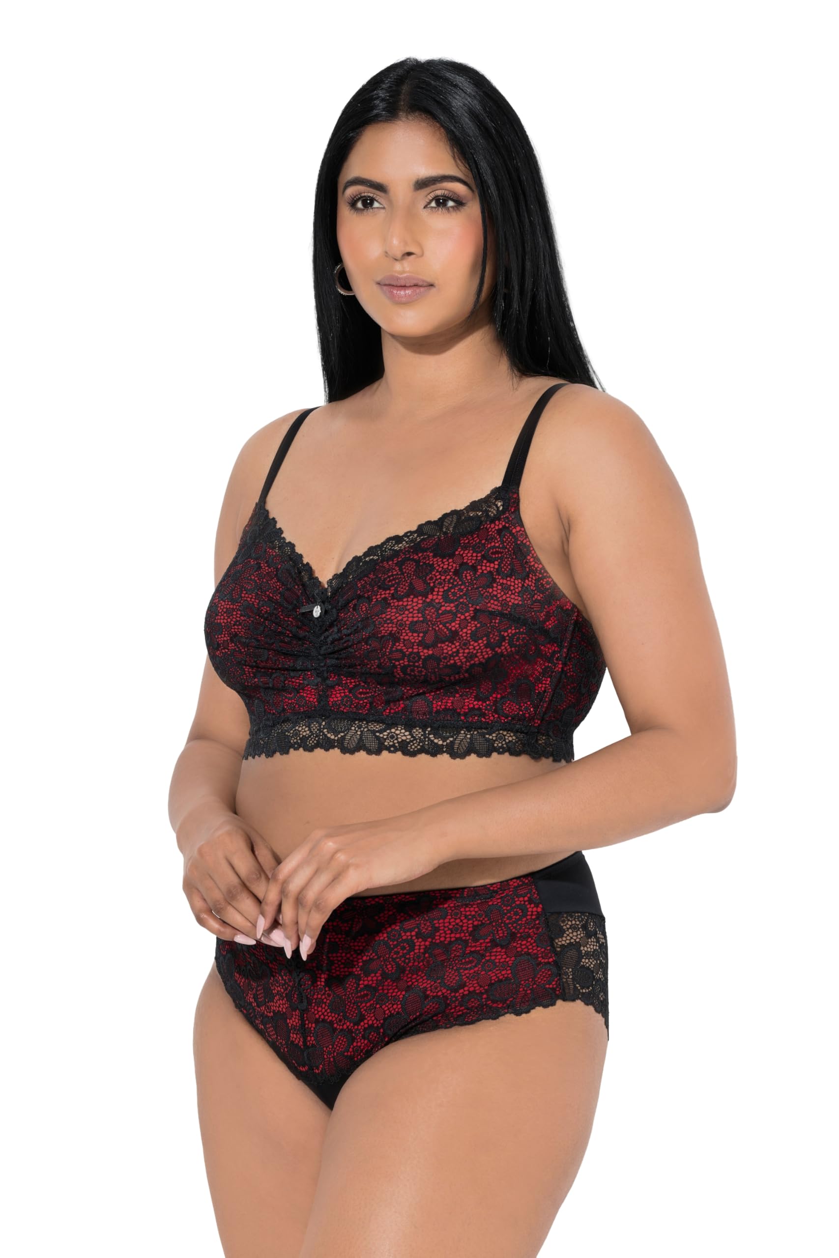 Ulla Popken TruYou by Damen große Größen Übergrößen Plus Size TruYou by Bralette, Spitze, Softschale, ohne Bügel 841627