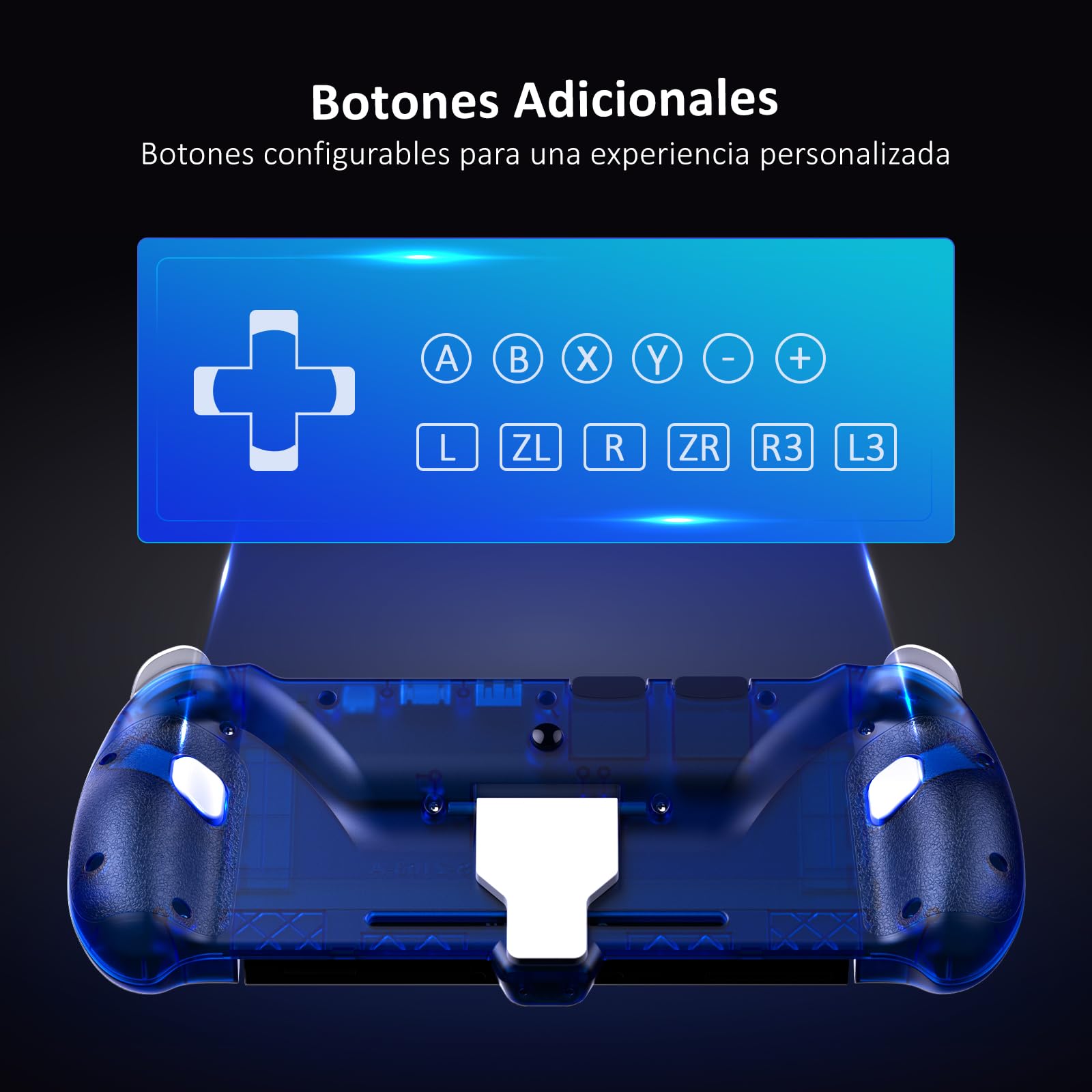 NexiGo Hall Effect Gripcon (Gen 2) with Kickstand and HDMI out for TV Docking, Hall Sensing Joystick for Nintendo Switch/Switch OLED, Handheld Mode, 4K/1080P Supported HDMI and USB 3.0 Port, Blue