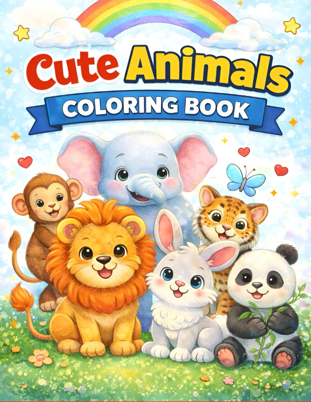 Cute Animals Coloring Book for Kids Ages 3–6: Fun and Easy Animal Coloring Pages to Boost Creativity, Focus, and Early Learning