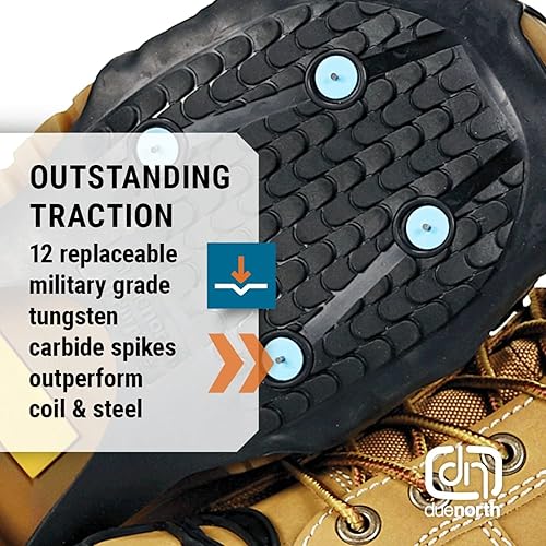 Miniatura 3 de Due North All Purpose Ice Cleats - Pulse Grip Tread for Maximum Grip - 12 Replaceable Spikes, Fits Most Footwear (1 Pair)
