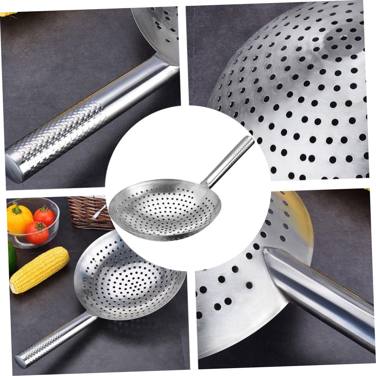 Schiumarola Grande in Acciaio Inox Argentato, 1 Pezzo | Filtro a Maglia Fitta, Separa Olio Caldo e Acqua Bollente, Uso per Hotel e Ristorante