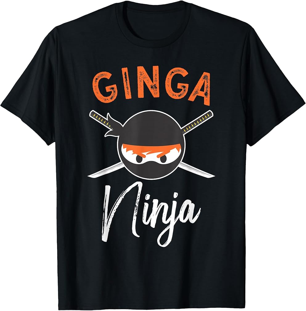 Ginga Ninja Funny Red Hair Ninja Lover Ginger T-Sh T-Shirt