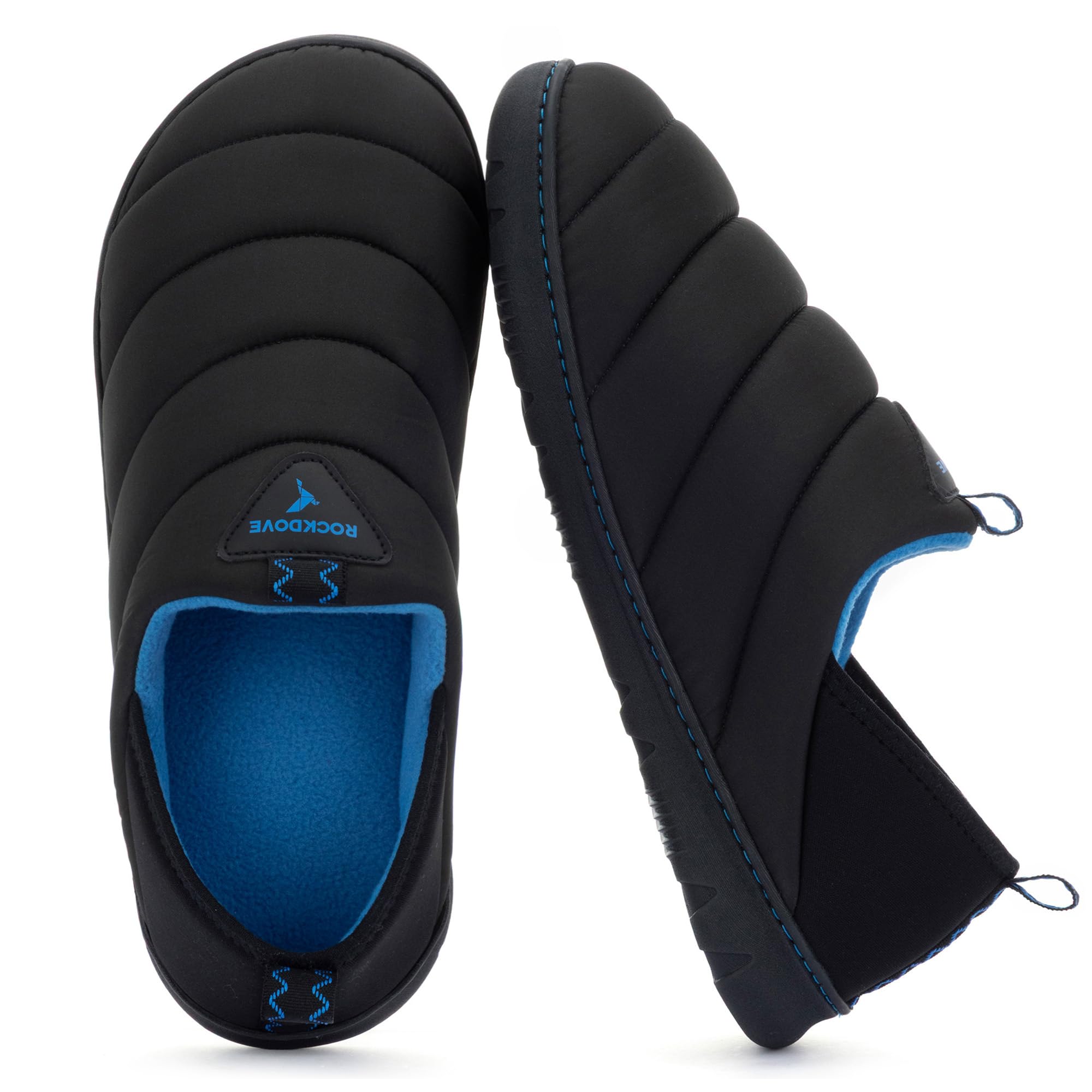 RockDove Men's Pufflite Two-Tone Quilted Loafer Slipper with Indoor/Outdoor Sole