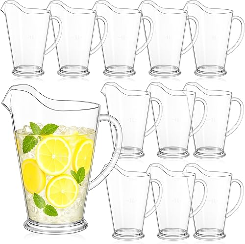 Miniatura 8 de 12 jarras de plástico de 60 onzas para restaurante jarra de agua grande jarra de té con leche bebida para fiestas dispensador de contenedores tarro