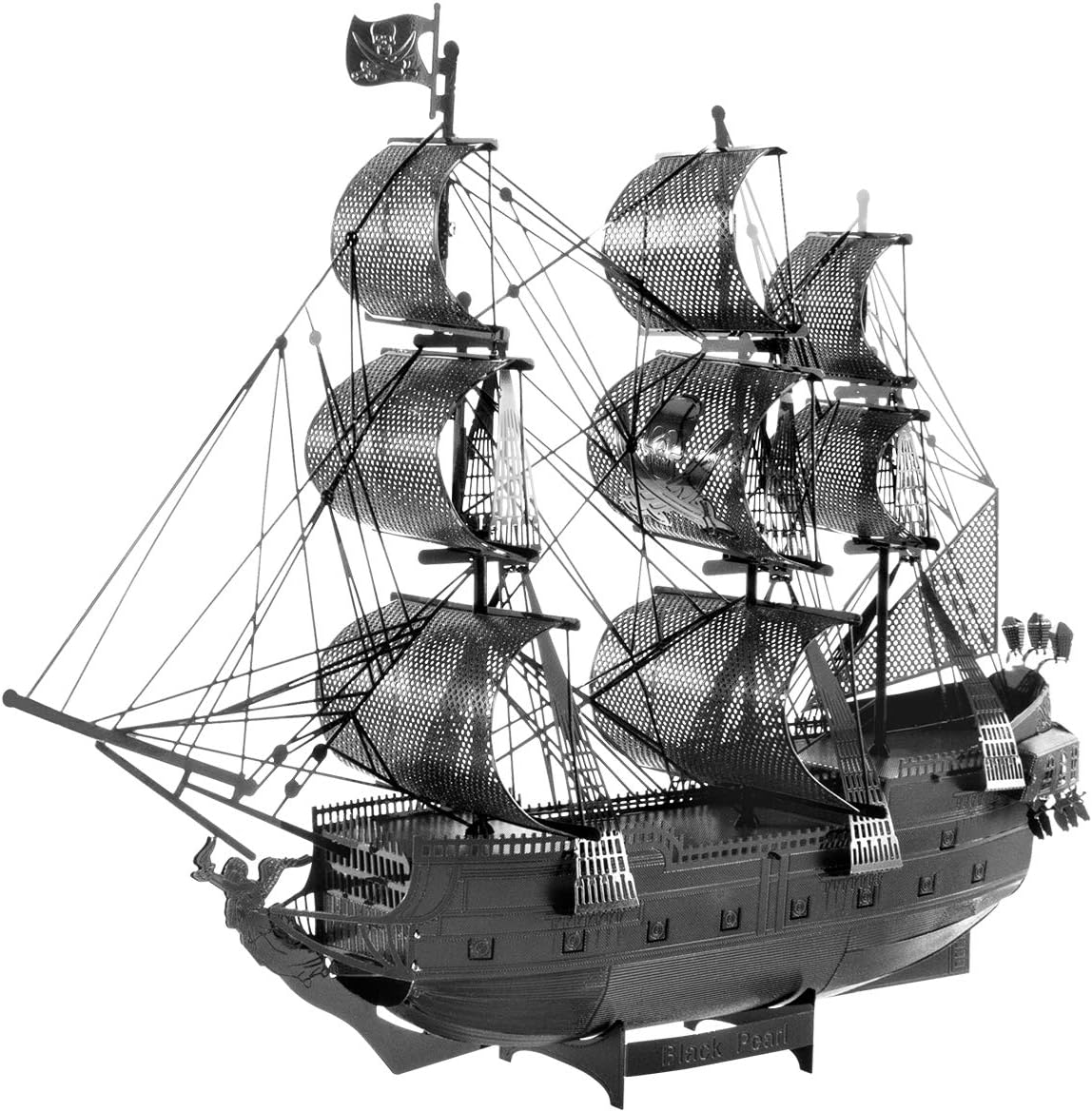 Metal Earth Puzzle 3D Black Pearl Ship Pirates of The Caribbean Metal Puzzle Model Kits for Adults Moderate Level 14.61 X 4.45 X 11.43 Cm
