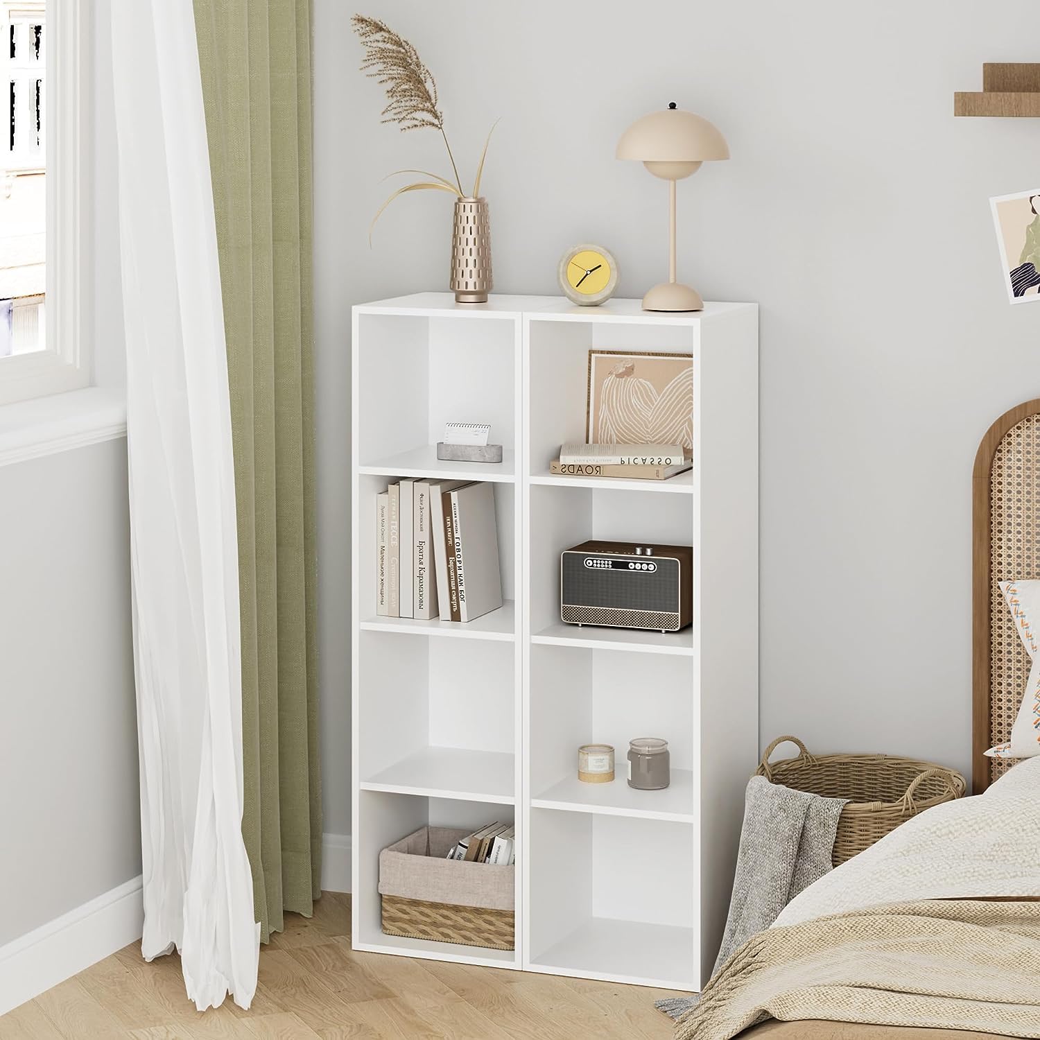 Libreria A 4 Cubi In Legno - Scaffale Modulare Per Soggiorno, Camera O Ufficio - Foto 9