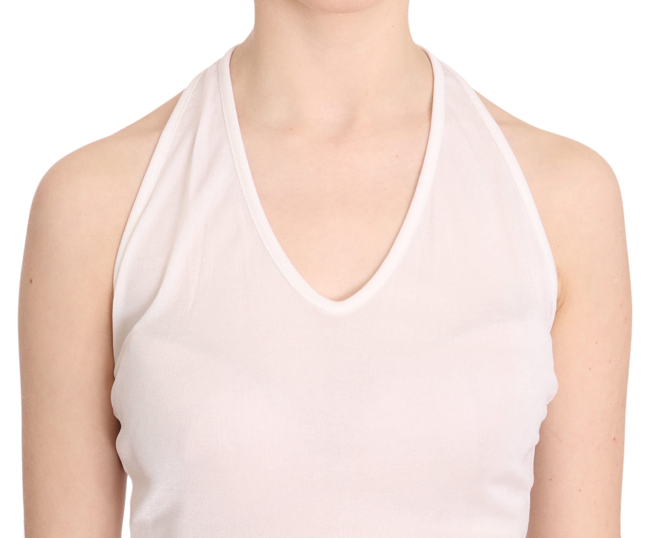 GF Ferre Elegante camiseta sin mangas para mujer, color blanco