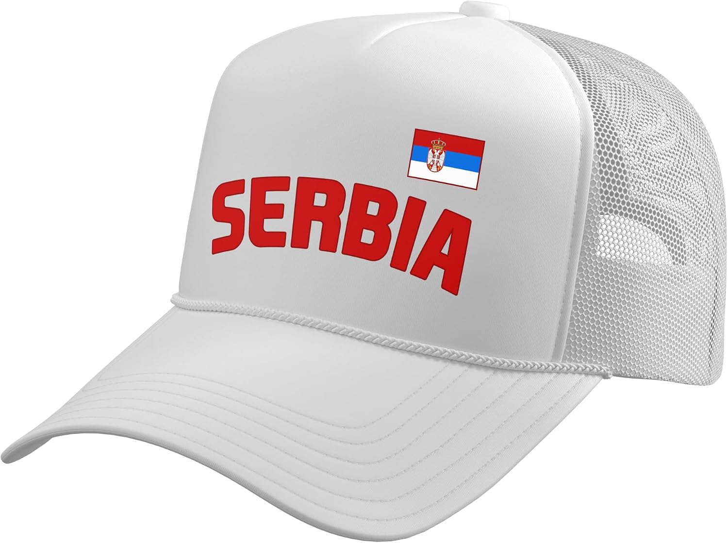 Serbia Flag Serbian Pride International Country Trucker Hat with Adjustable Mesh Back