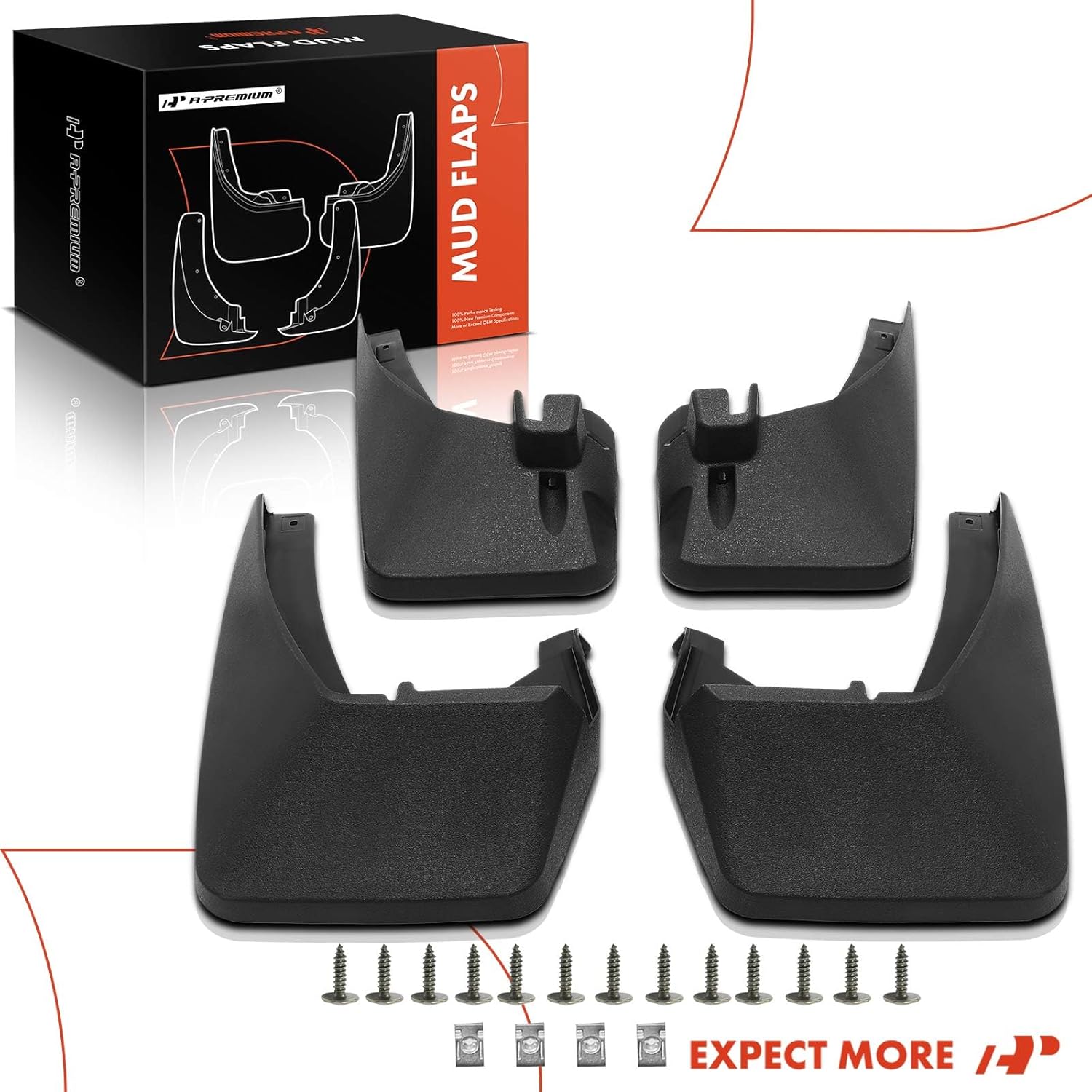 A-Premium Set of 4PCS Mud Flaps Splash Guards Mudflaps Mudguards with Hardware Kits Compatible with Honda Ridgeline 2006-2014, Front & Rear (Driver and Passenger Side)