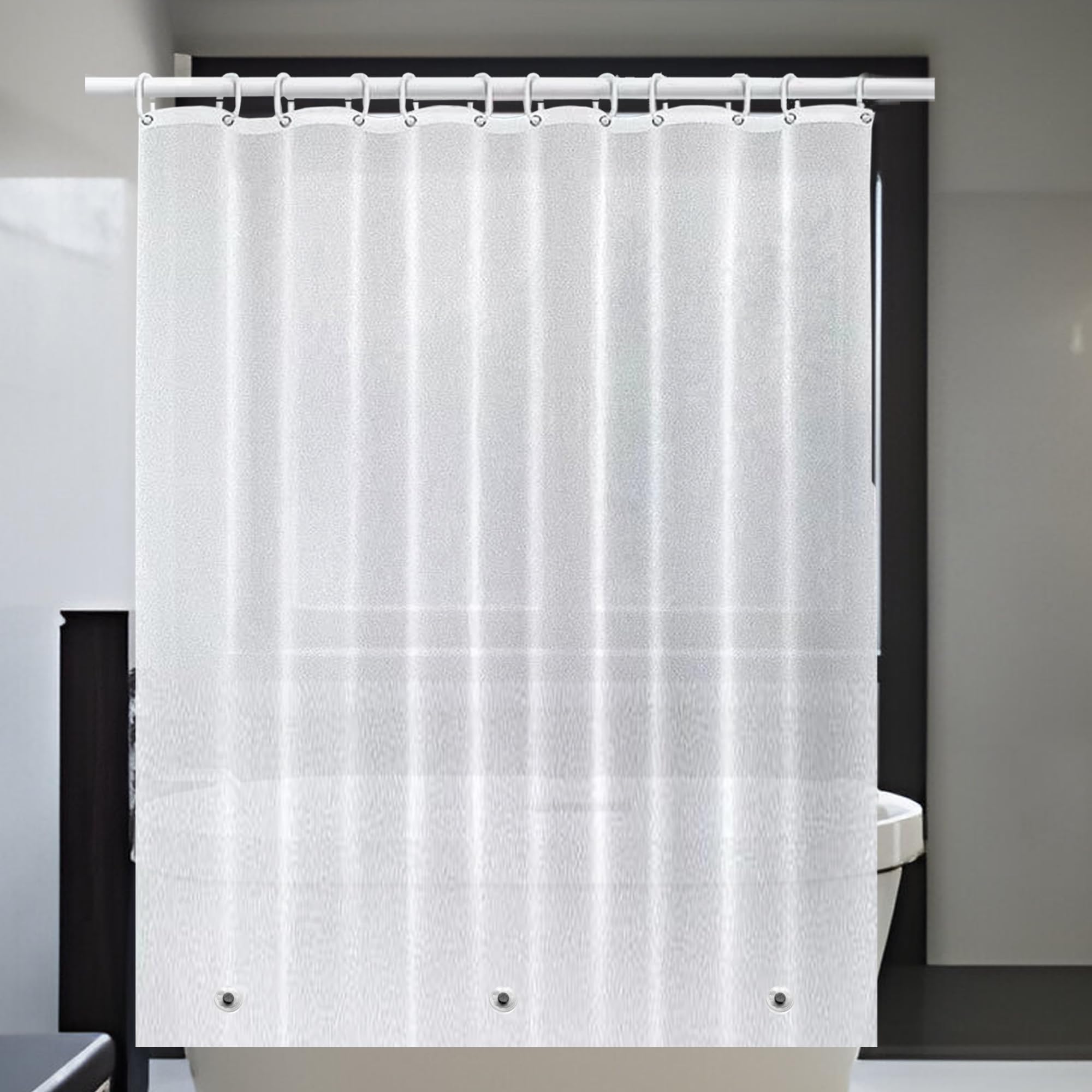 Fodera per tenda da doccia 60L x 72A, con 12 fori passanti e effetto satinato, magneti sul fondo e clip magnetiche per tenere chiusa, tenda da doccia resistente 60L x 72A, effetto seta