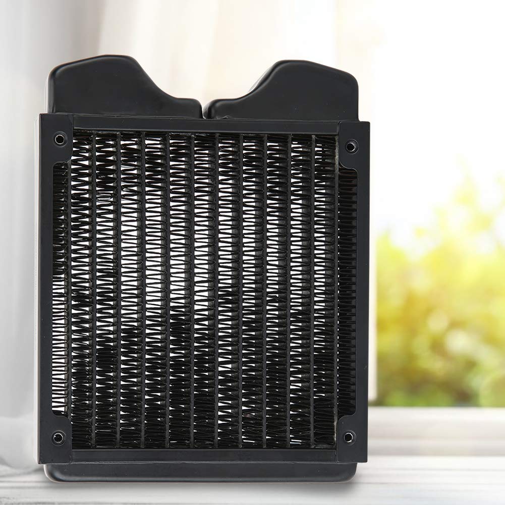 Cocoarm Disipador de Calor del Radiador de Refrigeración por Agua de Cobre Roscado 12 Tubos G1 4 Puertos con Recubrimiento en Polvo 120 Mm 240 Mm 360 para Computadora PC Instrumento de Belleza (120mm)