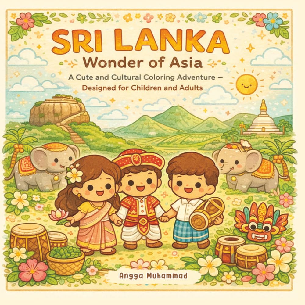 SRI LANKA — Wonder of Asia: A Cute and Cultural Coloring Adventure Through Lush Tea Plantations, Ancient Temples, Wildlife, Traditional Festivals, ... Life — Designed for Children and Adults