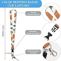 Vista 2 de Cordones para insignias de identificación, paquete de 2 soportes horizontales y verticales para tarjetas de identificación, patrón de impresión a