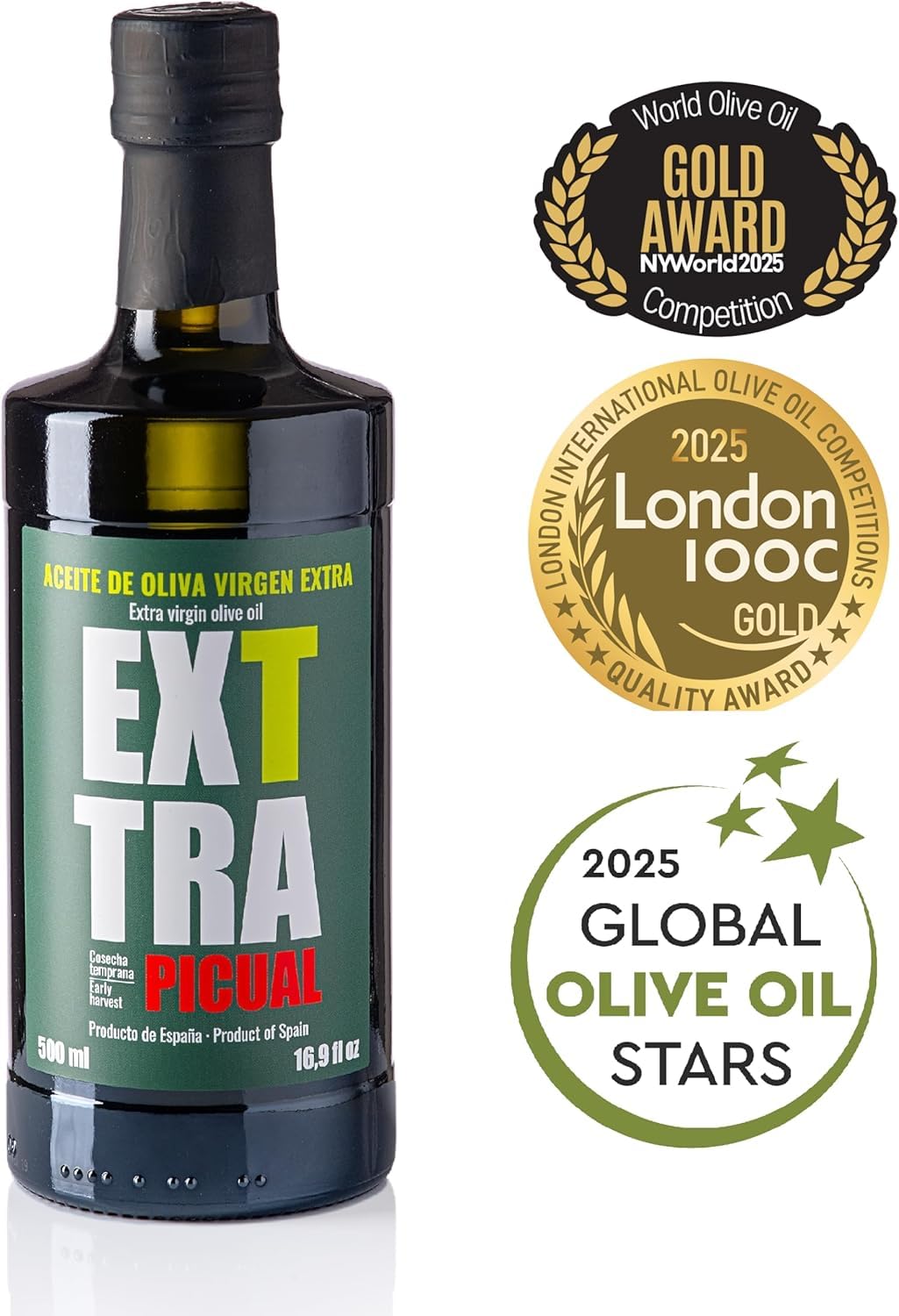 Mejores Aceites Virgen Extra del Mundo London IOOC 2025 - Caja regalo 3x500 ml