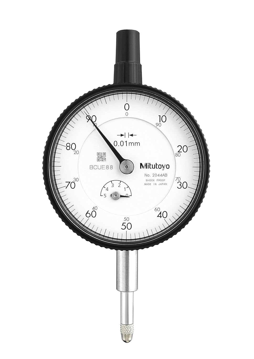 Mitutoyo 2044AB Dial Indicator DG 0.01 Grad, 0-5mm Range