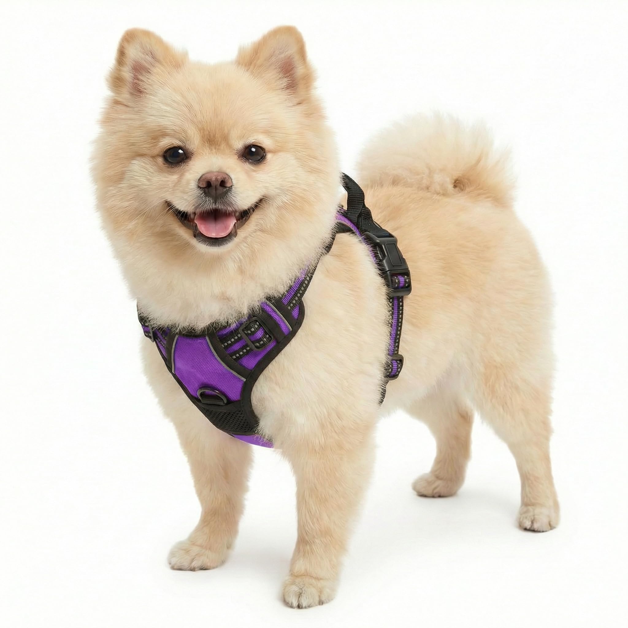 Funfox Hundegeschirr Mittelgroße Hunde, Anti Zug Brustgeschirr Verstellbares Geschirr Hund, Antiziehgeschirr mit Griff und Reflektorstreifen, No Pull Geschirr für Kleine Mittlere Grosse Dog Harness
