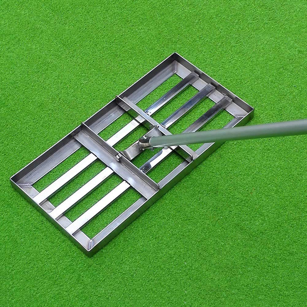 Narzędzie do wyrównywania trawnika 15'' x 4'' - grabie wyrównujące trawnik z uchwytem ze stali nierdzewnej o długości 59'', narzędzie do wyrównywania trawnika do gleby, piasku i wierzchniej warstwy