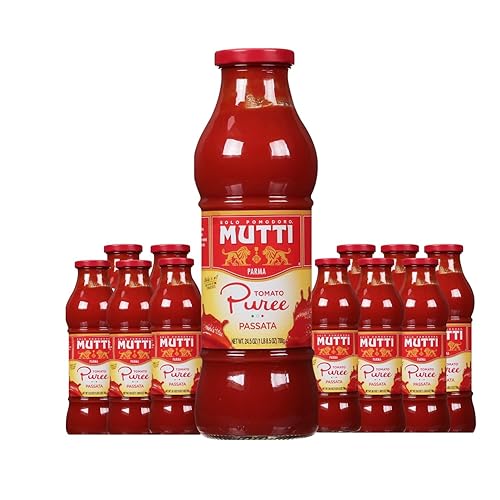 Miniatura 8 de Mutti Puré de tomate (Passata), 24.5 onzas  Paquete de 2  Marca #1 de Italia  Sabor fresco para cocinar  Tomates enlatados  Apto para veganos y sin