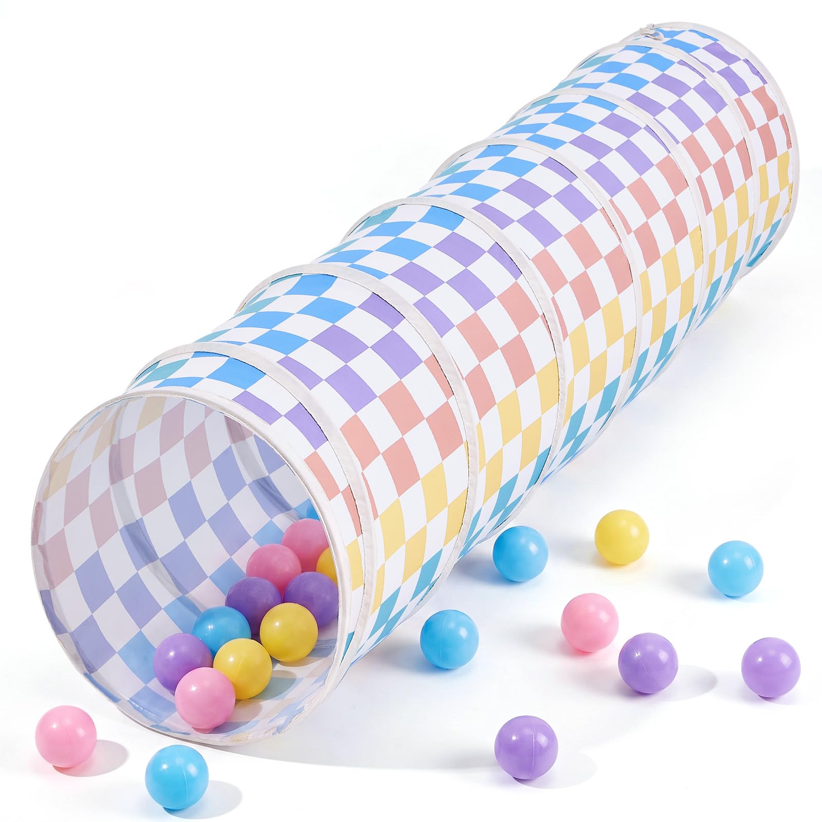 Kids Play Tunnel Tent for Toddler: 6-ft Peach-Skin Pop Up Crawl Tunnel Toy for Baby Infant Children