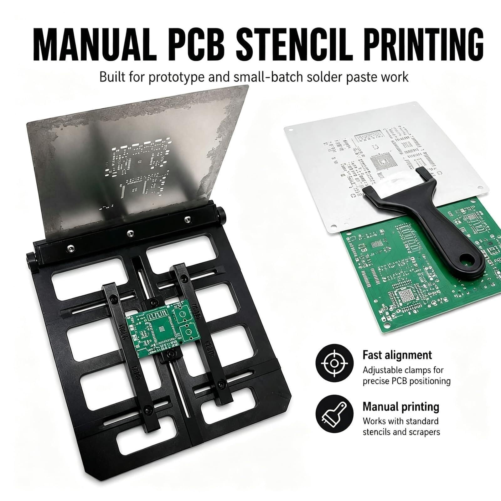 Ręczna drukarka szablonów PCB, mała stacja sitodrukowa