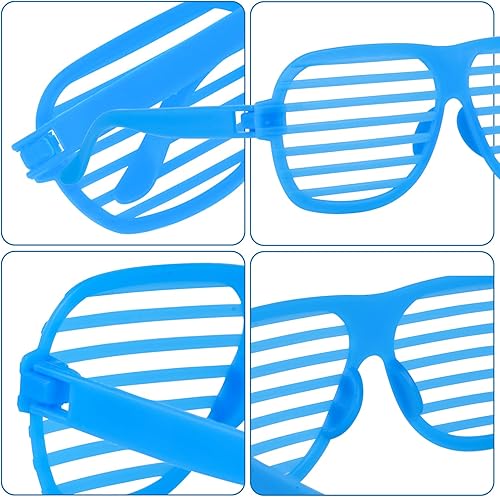 Miniatura 6 de Hxezoc Paquete de 15 lentes de persiana de los años 80 y 90, regalos de fiesta, gafas de plástico para niños y adultos, gafas de sol de neón,