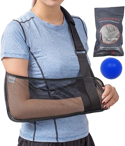 Brazo de malla para el hombro, inmovilizador médico de hombro para la ducha, soporte de brazo ajustable para lesiones de puño rotador desgarrado,