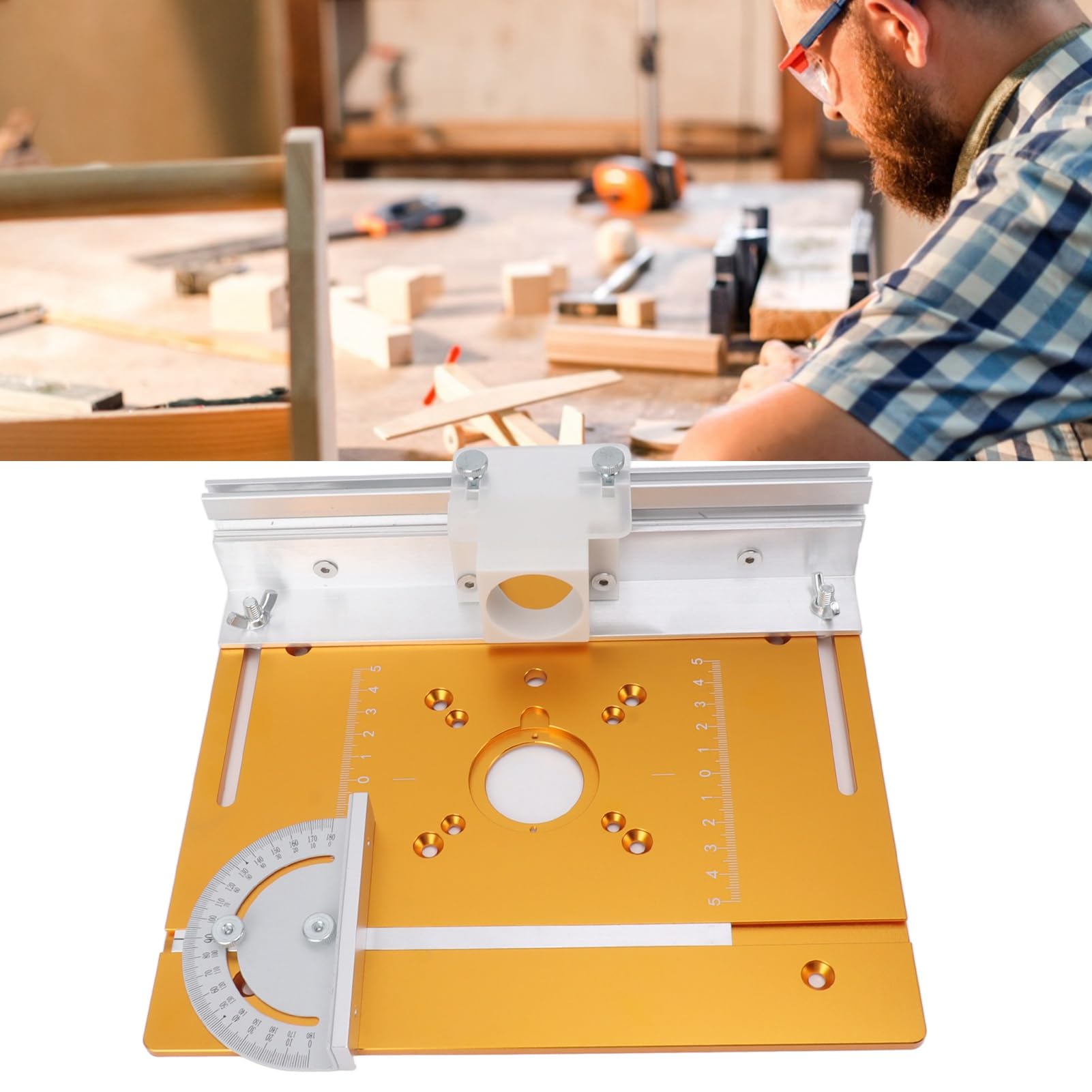 Piastra Inserto per Tavolo Router in Alluminio con Design Compatto per Lavorazione del Legno e Fai da Te