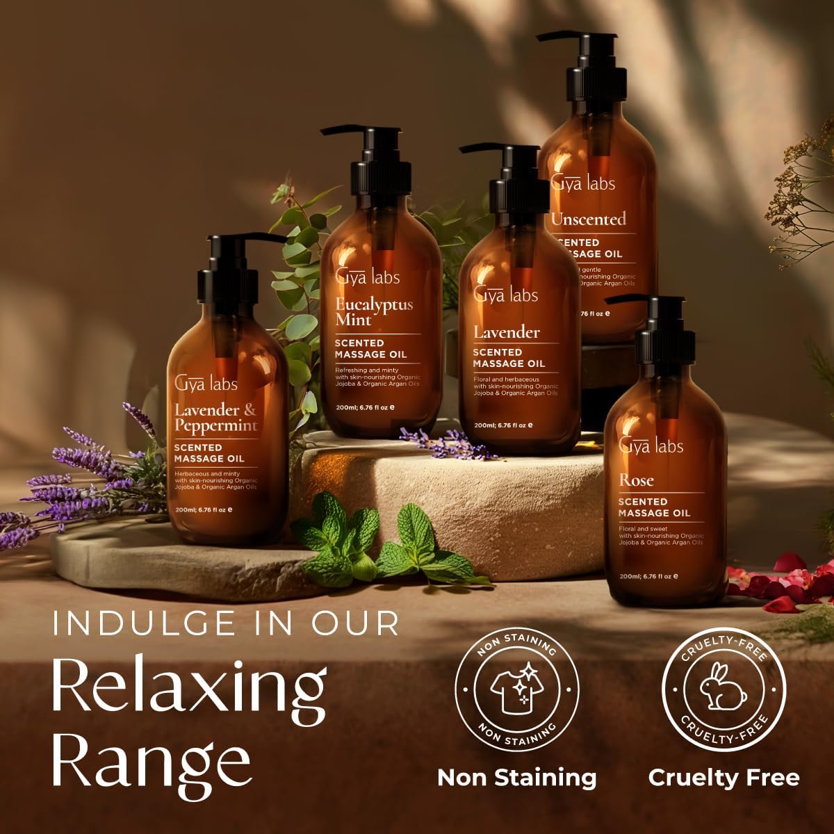 Gya Labs Eucalyptus Mint Massage Oil - 6.76 Fl Oz - Non-Greasy Formula for Sore Muscles, Deep Relaxation & All Skin Types - Suitable for Men & Women - Image 7