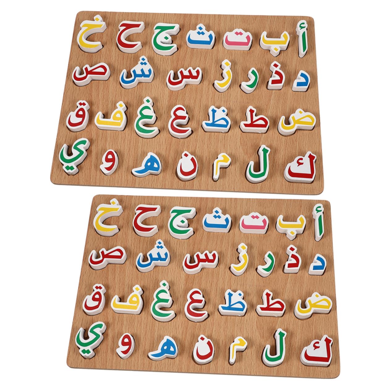 Puzzle in Legno 2 Set, Gioco Educativo per Bambini | Alfabeto Orientale, Presa Semplice e Bordi Lisci, Adatto a Scuola e Insegnamento Domestico
