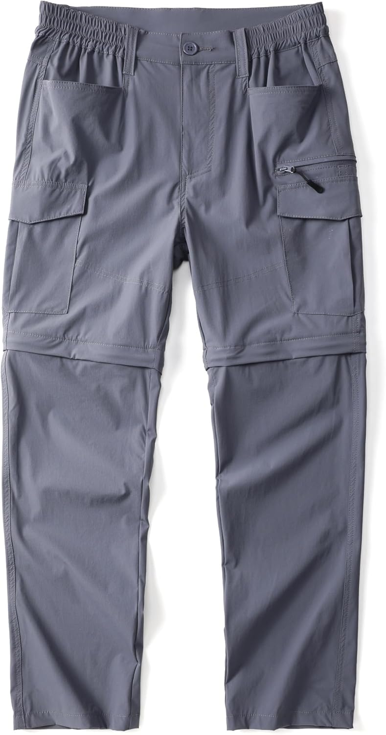 AKARMY Mens Hiking Lightweight Pants Quick Dry Zip Off Outdoor Waterproof Convertible Fishing with 6 Pockets