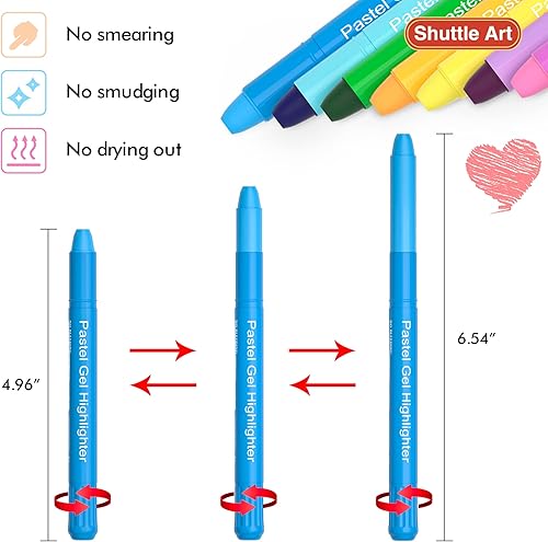Miniatura 10 de Shuttle Art Paquete de 5 resaltadores de gel azules, resaltadores de la Biblia, no se traspasan, suministros de diario bíblico, ideal para diario,