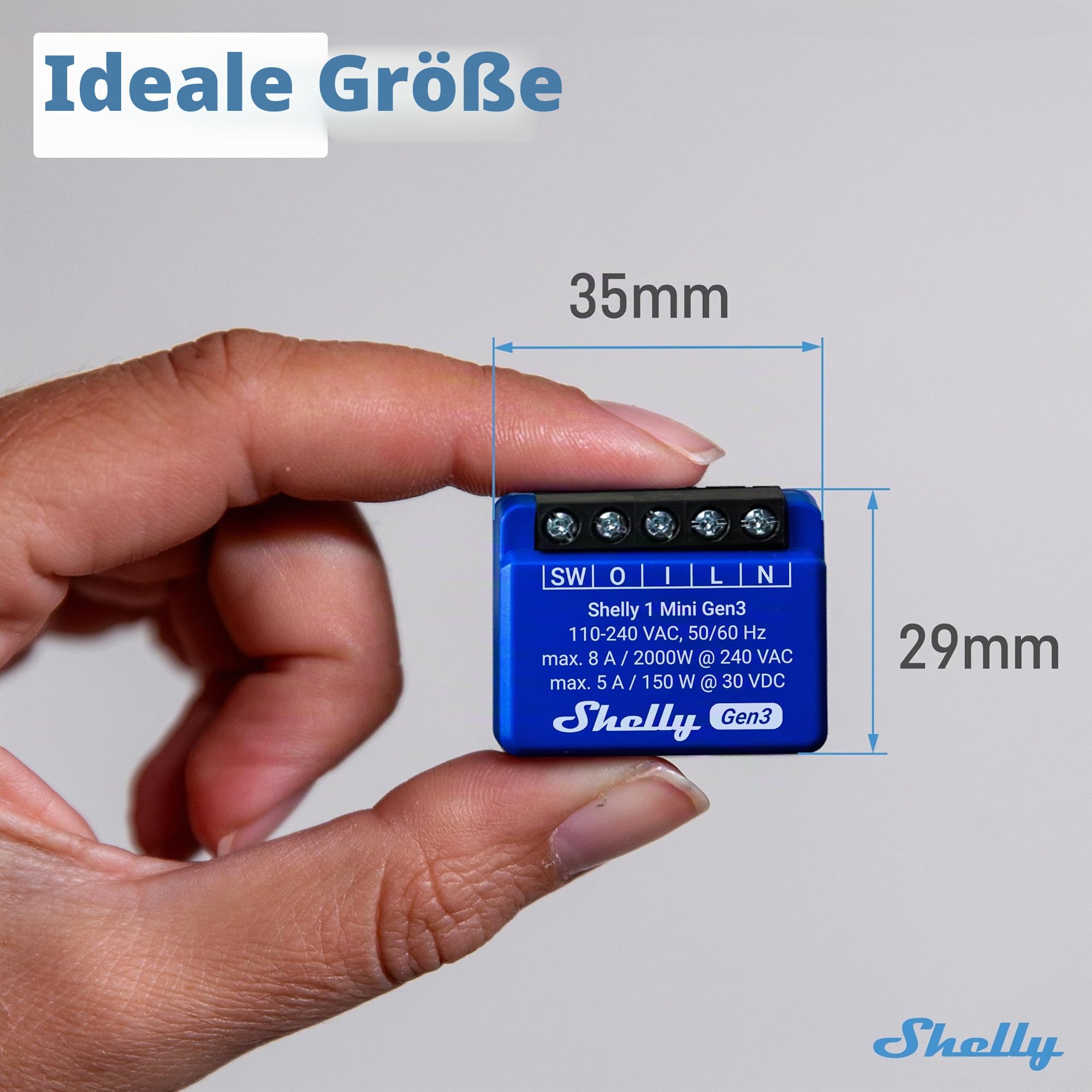 Shelly Plus 2PM | Wlan & Bluetooth 2 Kanäle Smart Relais Schalter mit Leistungsmessung & 1 Mini Gen 3 | WiFi & Bluetooth Smart Switch Relais 1 Kanal 8A