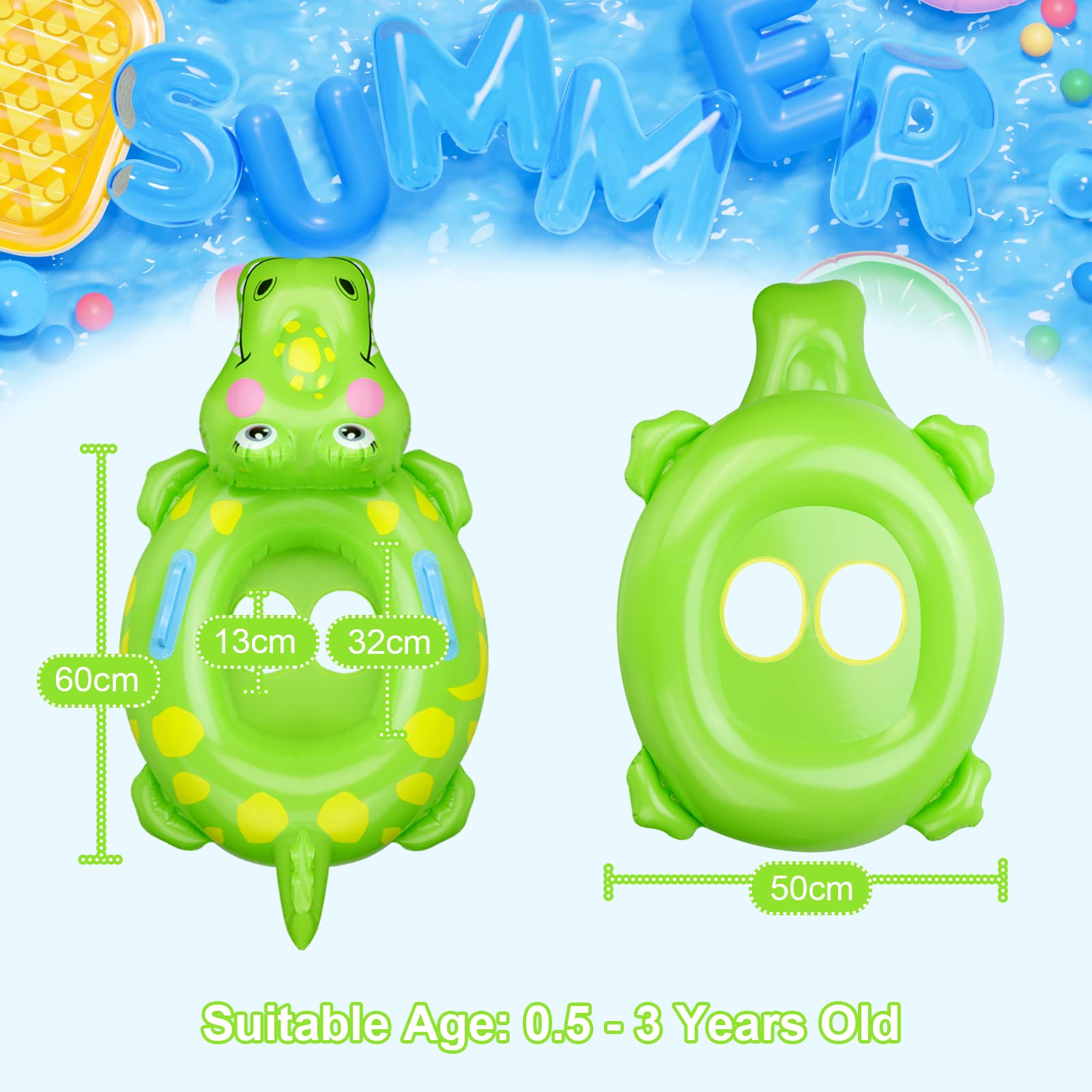 Anello di Nuoto a Forma Coccodrillo, 3D Baby Float Salvagente con Seggiolino, Salvagente Neonato Galleggiante Gonfiabile del Bambino Dell'anello di Nuoto del Bambino, Bambini Piscina Giocattolo
