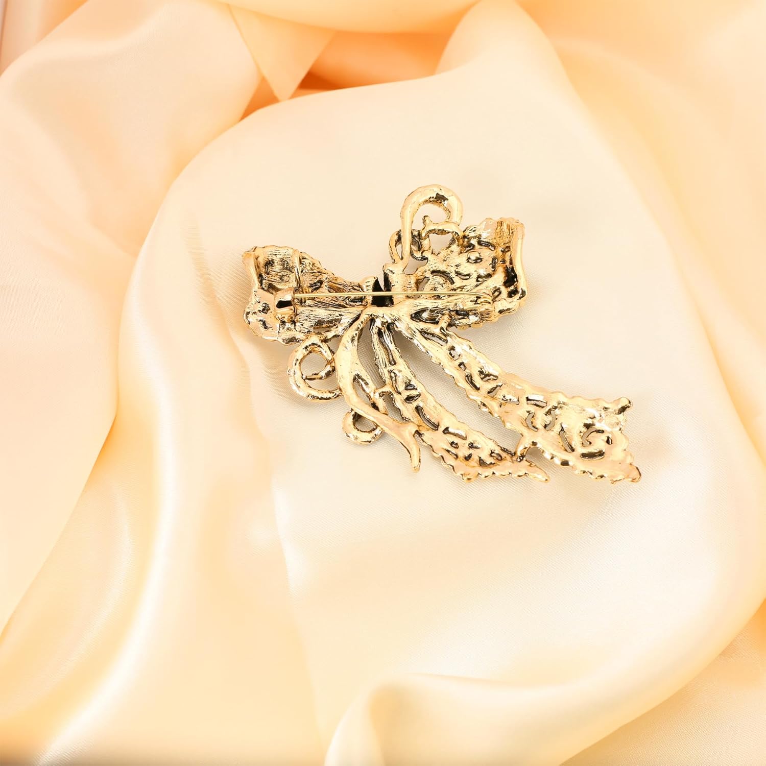 Rhinestone Bow Brooch Vintage Crystal Large Bowknot Brooches for Women Brooch Pin Wedding Fashion Jewelry Accessories,Women Gift - Image 4