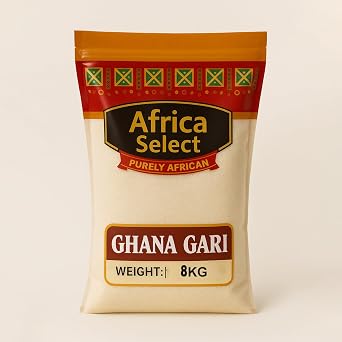 Africa Select Ghana Gari 8kg | Premium Fermented Cassava Granules for Eba, Fufu & African Cuisine | Catering Pack