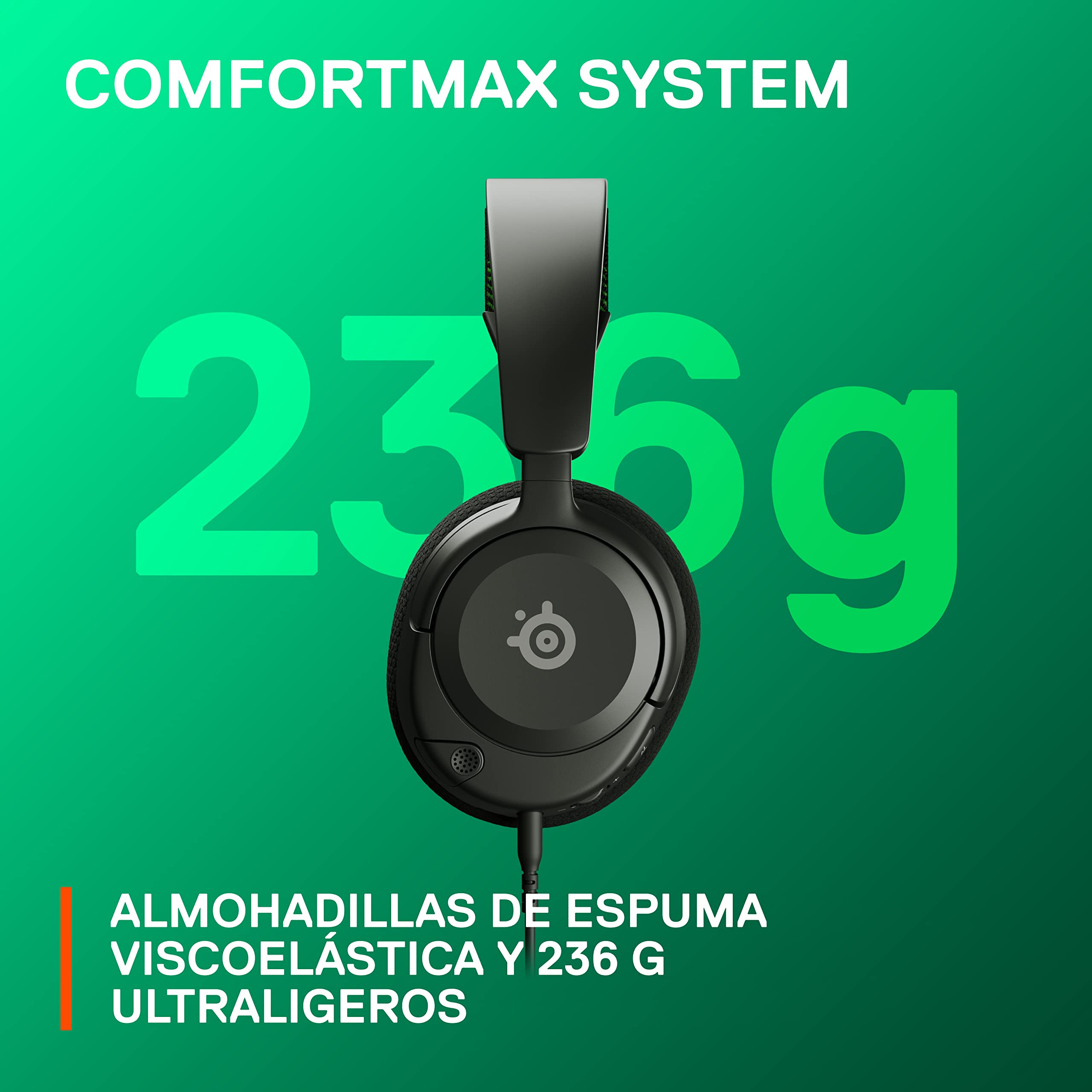 SteelSeries Arctis Nova 1X - Cascos Xbox Con Cable y Multisistema - Controladores Hi-Fi - Audio espacial 360° - Almohadillas de espuma con memoria - Ultraligeros - Xbox, PS5, PS4, PC