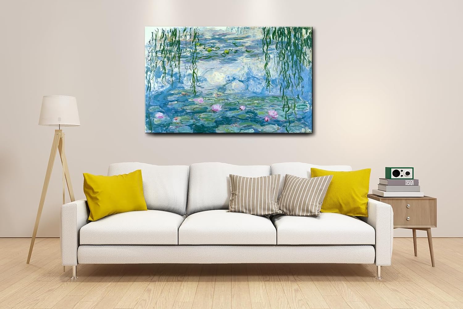 weiyiart Canvas Print of Water Lilies by Claude Monet Paintings Reproduction Modern Canvas Wall ArtFramed Wall Art for Home and office Decoration Abstract Artwork -24x36