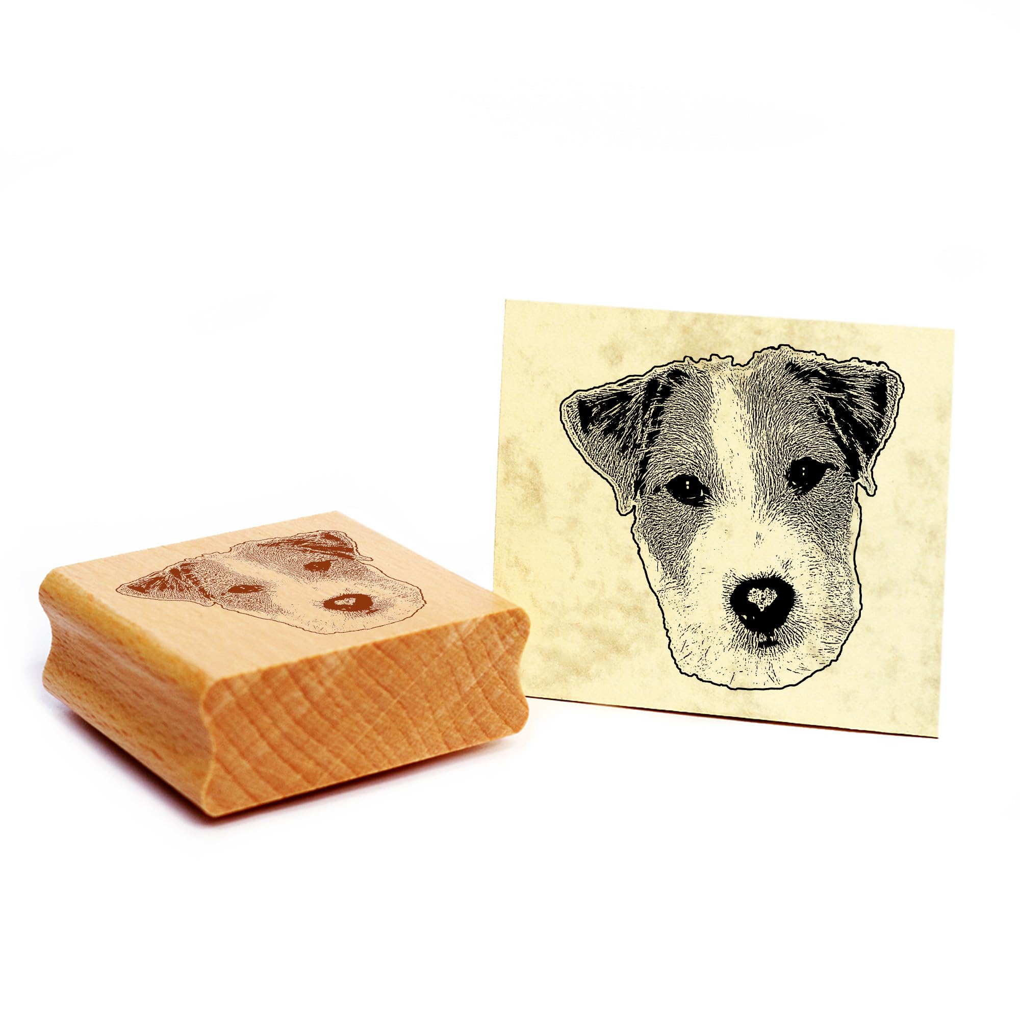 Dekolando Motif Stamp Parson Russell Terrier Dog Wooden Stamp 48 x 48 mm — image 1