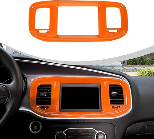 Miniatura 8 de JWWY Consolas centrales de cargador, tablero de salpicadero, marco de pantalla de navegación de DVD, cubierta de instrumento para 2015-2024+Dodge